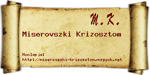 Miserovszki Krizosztom névjegykártya